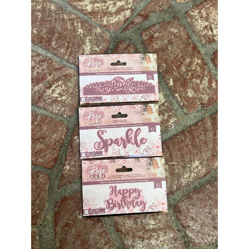Rose Gold Collection by Crafters Companion, Metal Die, Sparkle, Happy Birthday‎